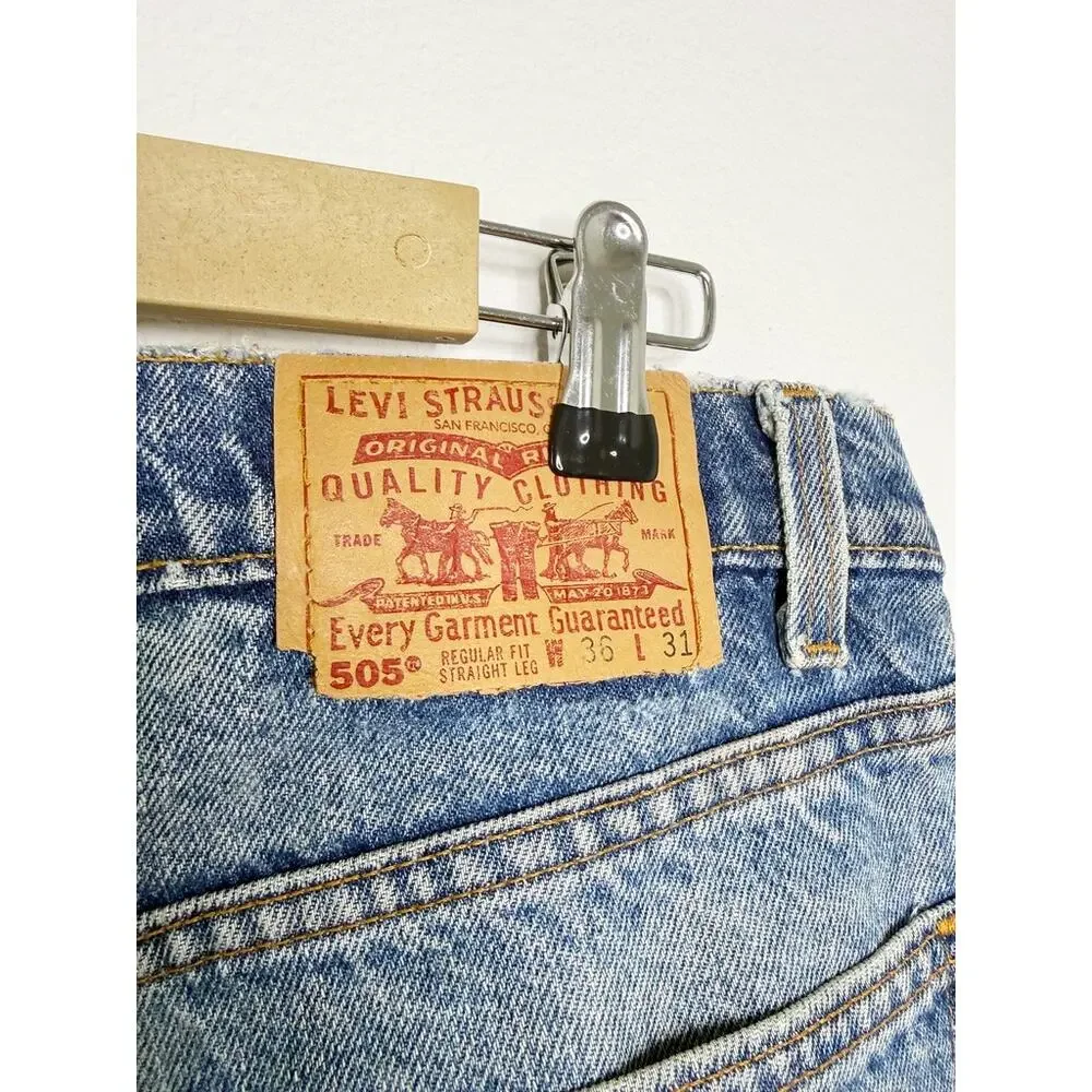 Vintage Levi's 505s Medium Wash Distressed Jeans 36 X 31